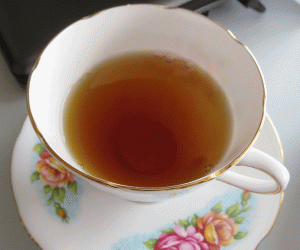 Golden Monkey in Grandma's teacup